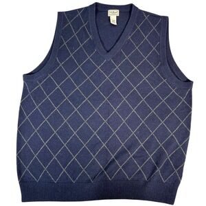 L.L. Bean Navy V-Neck Sweater Vest